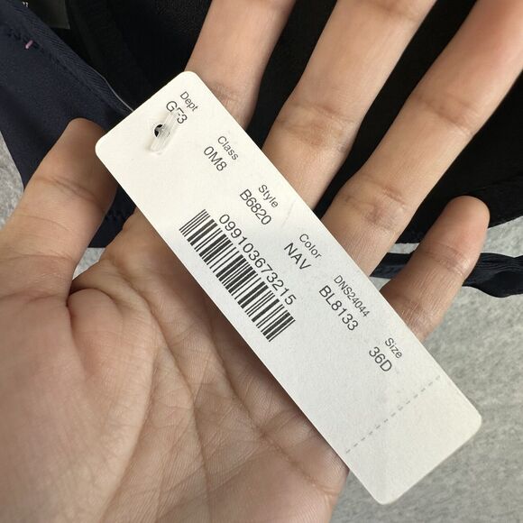 J Crew Bikini Top 36D Bathing Suit Strapless Navy Padded‎ Underwire Bandeau NWT - Picture 9 of 13